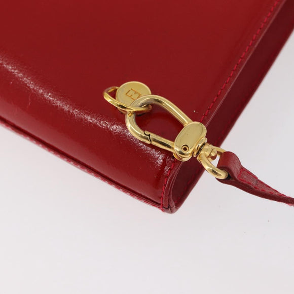 FENDI Rucksack Leder 2way Rot Gold Auth 181655A