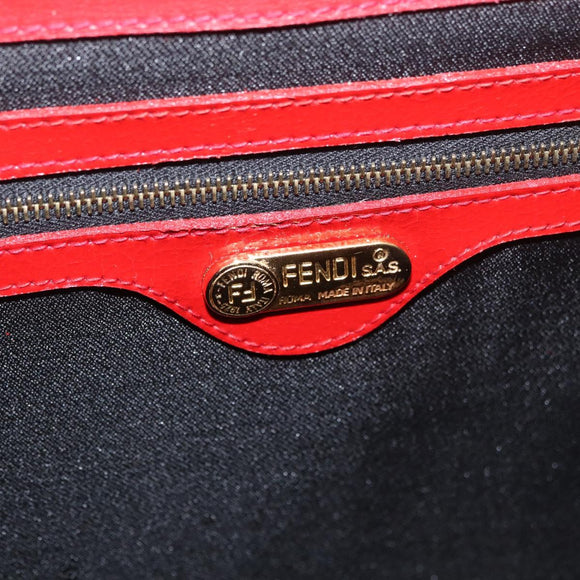 FENDI Rucksack Leder 2way Rot Gold Auth 181655A