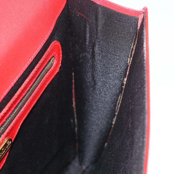 FENDI Rucksack Leder 2way Rot Gold Auth 181655A