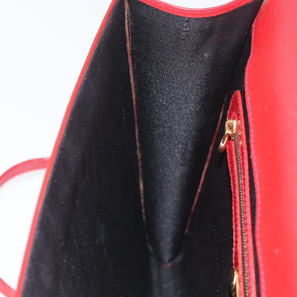 FENDI Rucksack Leder 2way Rot Gold Auth 181655A