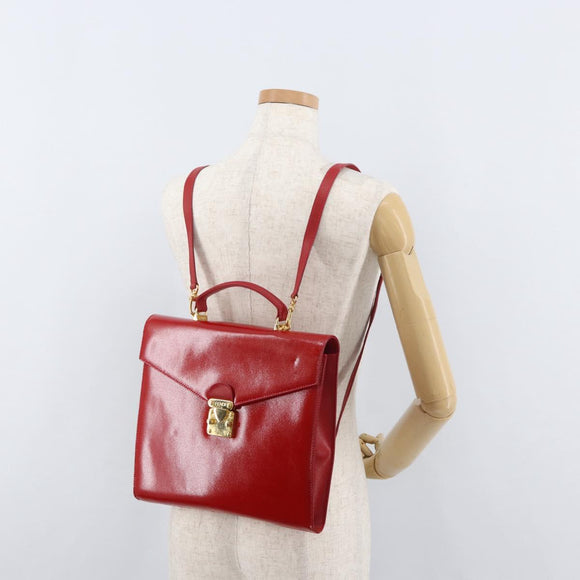FENDI Rucksack Leder 2way Rot Gold Auth 181655A