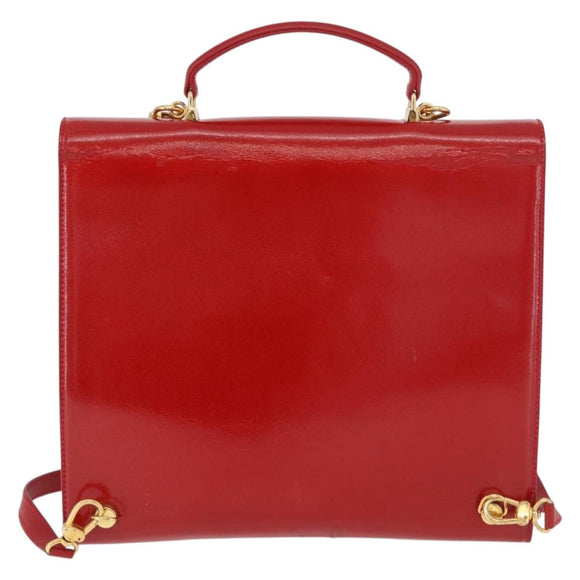 FENDI Rucksack Leder 2way Rot Gold Auth 181655A