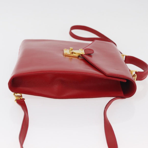 FENDI Rucksack Leder 2way Rot Gold Auth 181655A