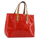 LOUIS VUITTON Monogram Vernis Reade PM Hand Bag Red Rouge M91088 LV Auth 181656-1