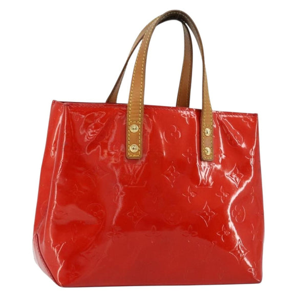 LOUIS VUITTON Monogram Vernis Reade PM Hand Bag Red Rouge M91088 LV Auth 181656