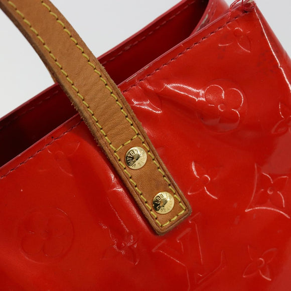 LOUIS VUITTON Monogram Vernis Reade PM Hand Bag Red Rouge M91088 LV Auth 181656