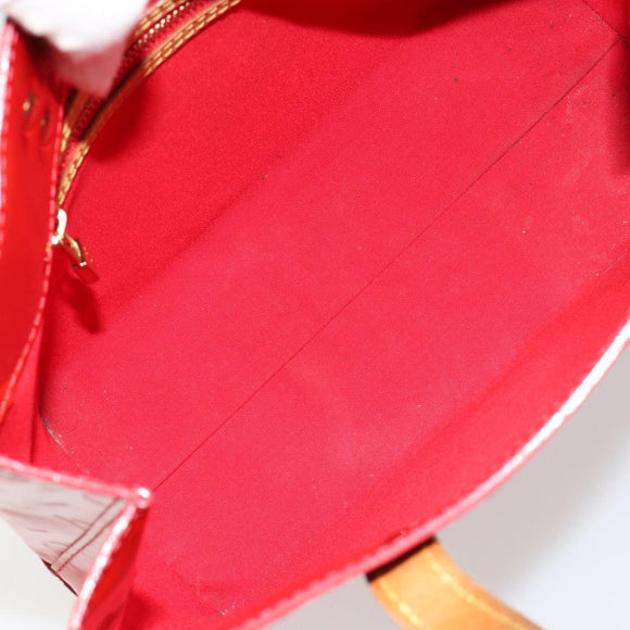 LOUIS VUITTON Monogram Vernis Reade PM Hand Bag Red Rouge M91088 LV Auth 181656