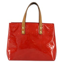 LOUIS VUITTON Monogram Vernis Reade PM Hand Bag Red Rouge M91088 LV Auth 181656-13