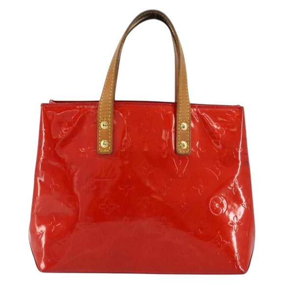 LOUIS VUITTON Monogram Vernis Reade PM Hand Bag Red Rouge M91088 LV Auth 181656