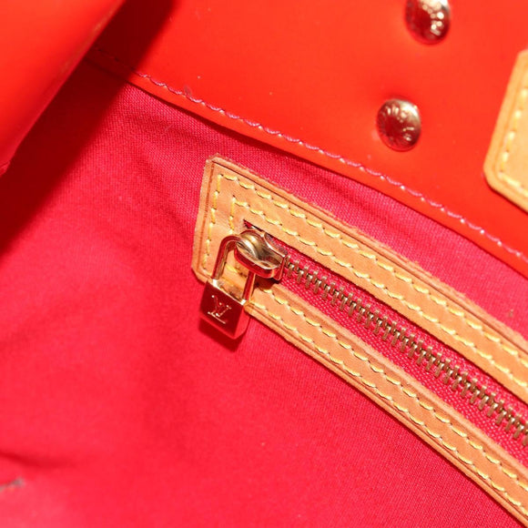 LOUIS VUITTON Monogram Vernis Reade PM Hand Bag Red Rouge M91088 LV Auth 181656