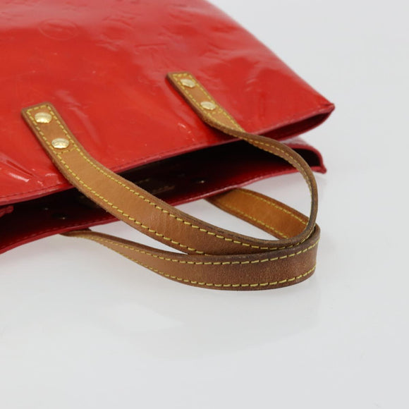 LOUIS VUITTON Monogram Vernis Reade PM Hand Bag Red Rouge M91088 LV Auth 181656