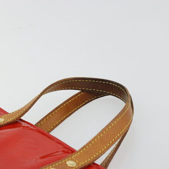 LOUIS VUITTON Monogram Vernis Reade PM Hand Bag Red Rouge M91088 LV Auth 181656