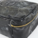 CHANEL COCO Mark Vanity Hand Bag Patent leather Black Gold CC Auth 181661-15