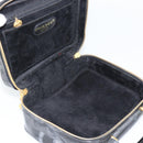 CHANEL COCO Mark Vanity Hand Bag Patent leather Black Gold CC Auth 181661-21