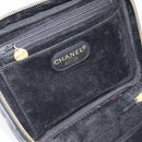 CHANEL COCO Mark Vanity Hand Bag Patent leather Black Gold CC Auth 181661-8