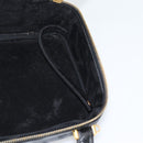 CHANEL COCO Mark Vanity Hand Bag Patent leather Black Gold CC Auth 181661-22