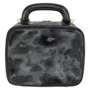 CHANEL COCO Mark Vanity Hand Bag Patent leather Black Gold CC Auth 181661-2
