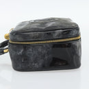 CHANEL COCO Mark Vanity Hand Bag Patent leather Black Gold CC Auth 181661-3