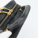 CHANEL COCO Mark Vanity Hand Bag Patent leather Black Gold CC Auth 181661-7