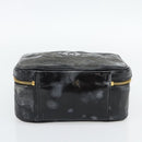 CHANEL COCO Mark Vanity Hand Bag Patent leather Black Gold CC Auth 181661-5