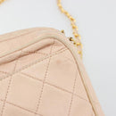 CHANEL Matelasse Ketting Schoudertas Lamsleer Roze Goud CC Auth 181663A-15