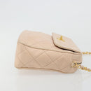 CHANEL Matelasse Ketting Schoudertas Lamsleer Roze Goud CC Auth 181663A-4