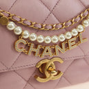 CHANEL Chain Mini Matelasse 18 Bag Lamb Skin Pink Gold CC Auth 181669SAM-15