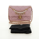 CHANEL Chain Mini Matelasse 18 Bag Lamb Skin Pink Gold CC Auth 181669SAM-26