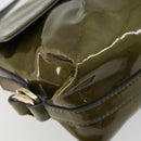 BVLGARI Shoulder Bag Patent leather Green Gold Auth 181670A-15