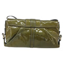 BVLGARI Shoulder Bag Patent leather Green Gold Auth 181670A-2