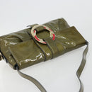 BVLGARI Shoulder Bag Patent leather Green Gold Auth 181670A-6