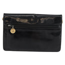 CHANEL COCO Mark Chain Shoulder Bag Patent leather Black Gold CC Auth 181676A-2