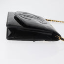 CHANEL COCO Mark Chain Shoulder Bag Patent leather Black Gold CC Auth 181676A-3
