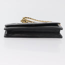 CHANEL COCO Mark Chain Shoulder Bag Patent leather Black Gold CC Auth 181676A-5