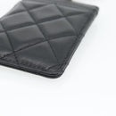 CHANEL Matelasse Chain Card Case Lamb Skin Black Gold CC Auth 181678A-10