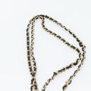 CHANEL Matelasse Chain Card Case Lamb Skin Black Gold CC Auth 181678A-15