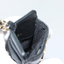 CHANEL Matelasse Chain Card Case Lamb Skin Black Gold CC Auth 181678A-19