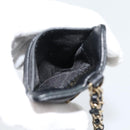 CHANEL Matelasse Chain Card Case Lamb Skin Black Gold CC Auth 181678A-20
