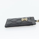 CHANEL Matelasse Chain Card Case Lamb Skin Black Gold CC Auth 181678A-5