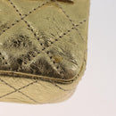 CHANEL Matelasse 2.55 Pouch Leather Gold CC Auth 181679SM-9