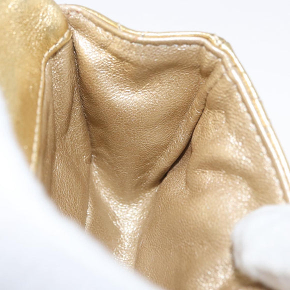 CHANEL Matelasse 2.55 Pouch Leather Gold CC Auth 181679SM