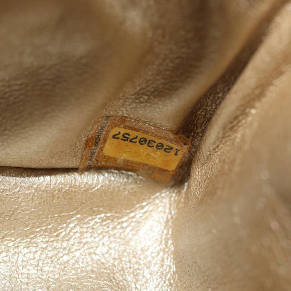 CHANEL Matelasse 2.55 Pouch Leather Gold CC Auth 181679SM