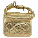 CHANEL Matelasse 2.55 Pouch Leather Gold CC Auth 181679SM-2