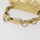 CHANEL Matelasse 2.55 Pouch Leather Gold CC Auth 181679SM-7