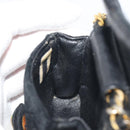CHANEL Mini Matelasse Neck Pouch Velor Black Gold CC Auth 181680-22