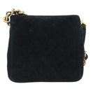CHANEL Mini Matelasse Neck Pouch Velor Black Gold CC Auth 181680-3