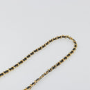 CHANEL Mini Matelasse Neck Pouch Velor Black Gold CC Auth 181680-9