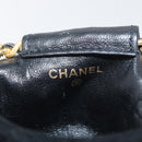 CHANEL Mini Matelassé Halsbeutel Velours Schwarz Gold CC Auth 181680A-16