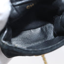 CHANEL Mini Matelassé Halsbeutel Velours Schwarz Gold CC Auth 181680A-17