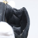 CHANEL Mini Matelassé Halsbeutel Velours Schwarz Gold CC Auth 181680A-18